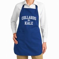 Collards Vs Kale Full-Length Apron With Pockets