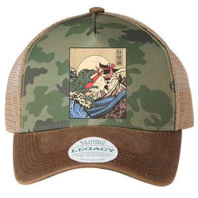 Catzilla Vs Kaiju Vintage Funny Cute Cat Art Japanese Sunset Legacy Tie Dye Trucker Hat