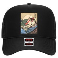 Catzilla Vs Kaiju Vintage Funny Cute Cat Art Japanese Sunset Hat