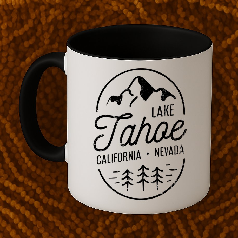 Cool Vintage Lake Tahoe California Nevada Souvenir Gift Mug