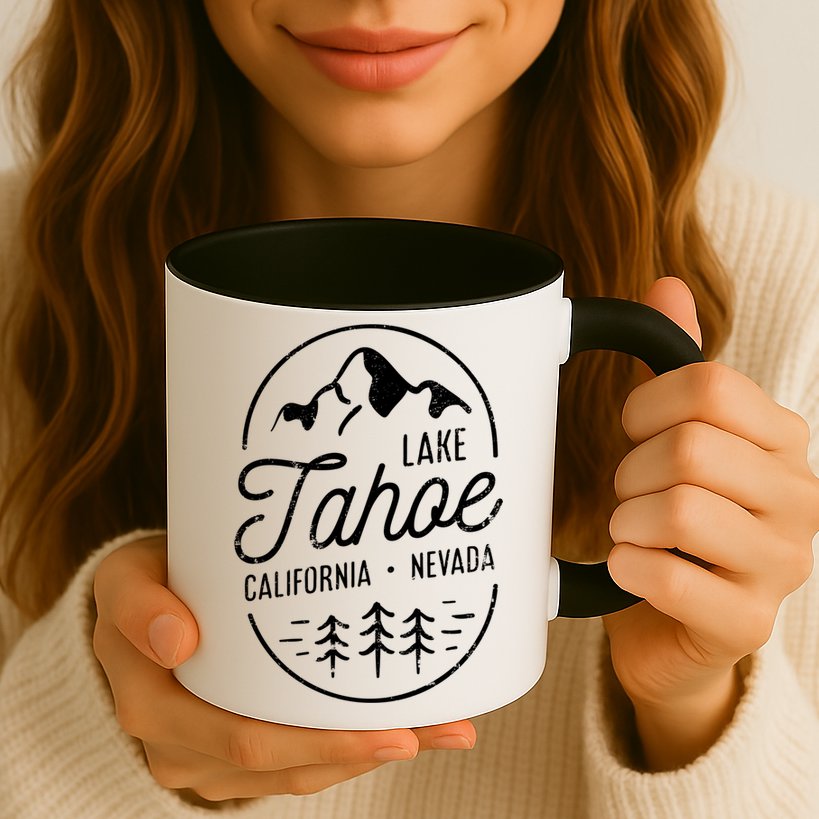 Cool Vintage Lake Tahoe California Nevada Souvenir Gift Mug