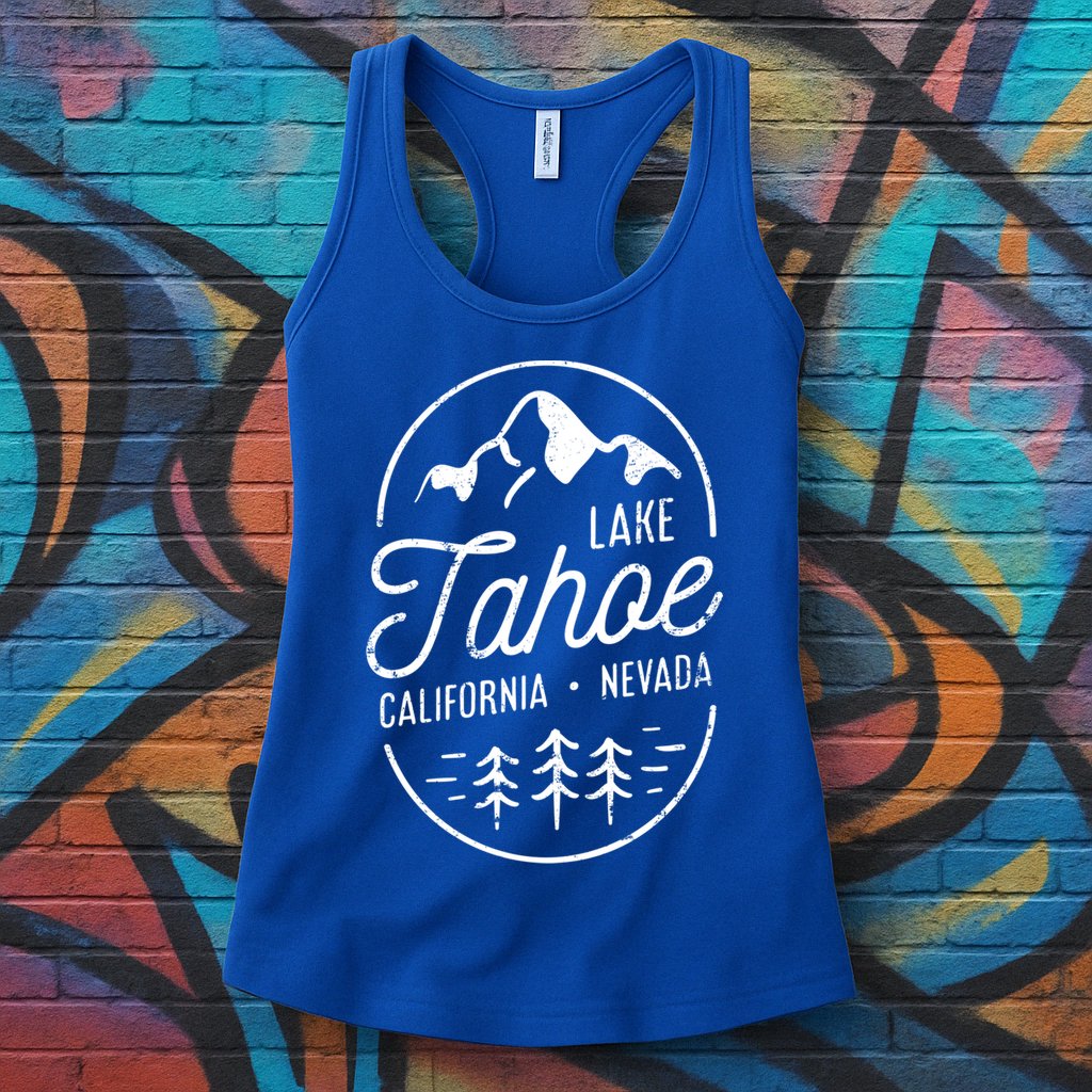 Cool Vintage Lake Tahoe California Nevada Souvenir Gift Womens Tank Top