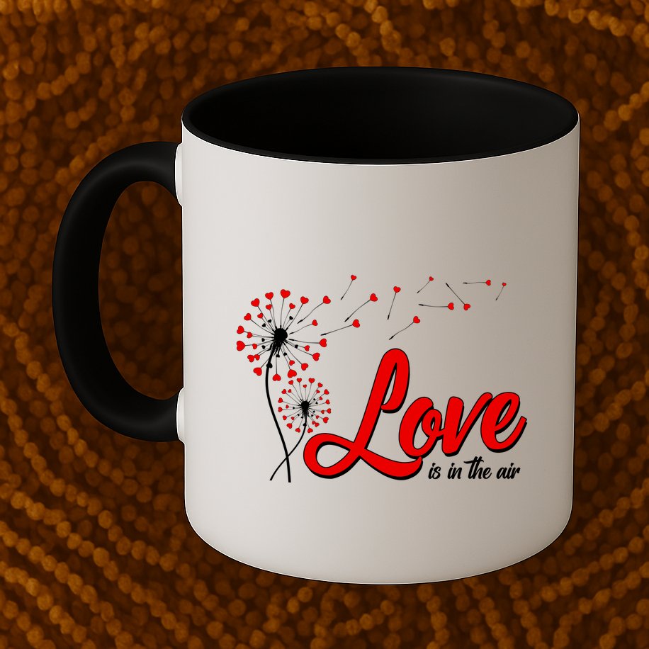 Cute Valentine Love Is In The Air Dandelions Mug