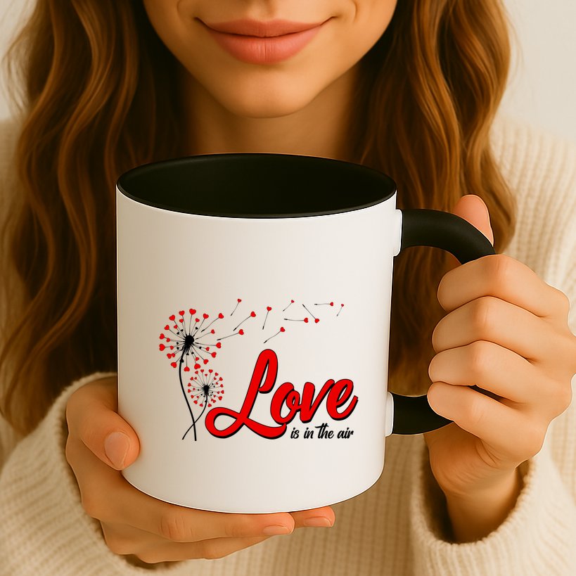 Cute Valentine Love Is In The Air Dandelions Mug