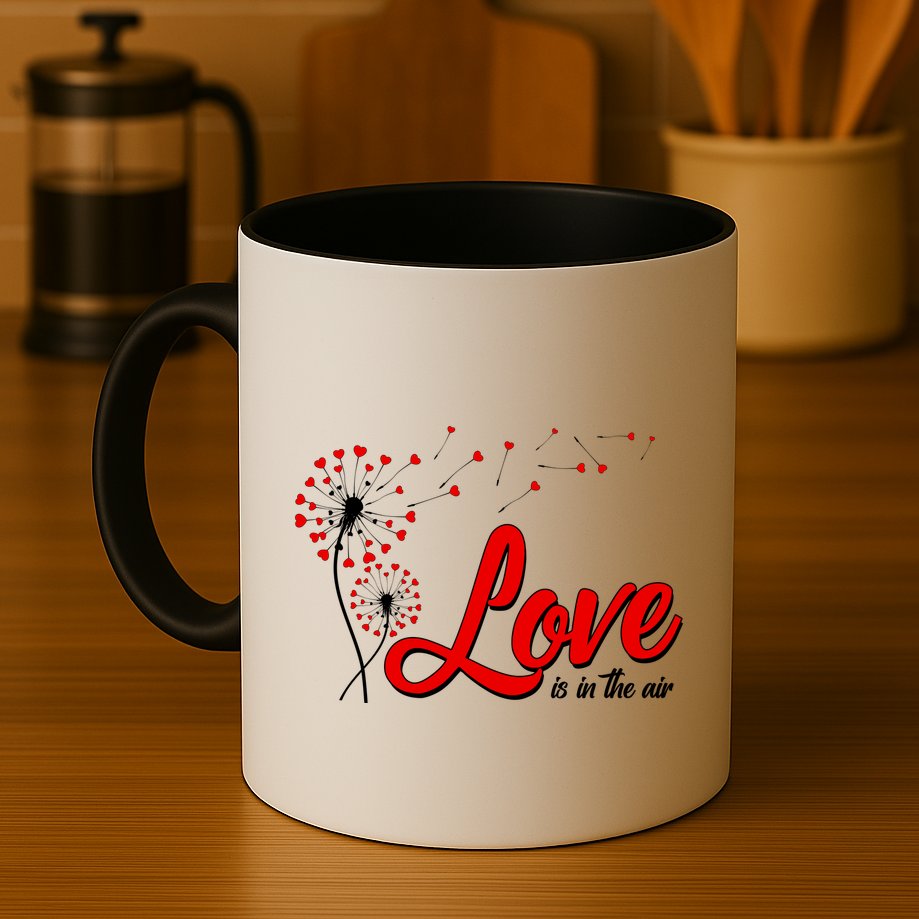 Cute Valentine Love Is In The Air Dandelions Mug