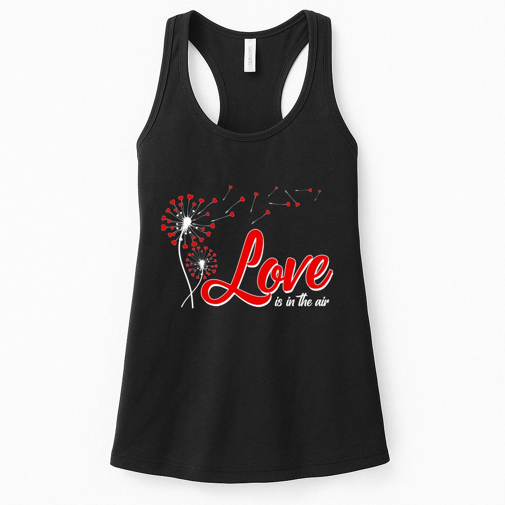 Cute Valentine Love Is In The Air Dandelions Womens Tank Top