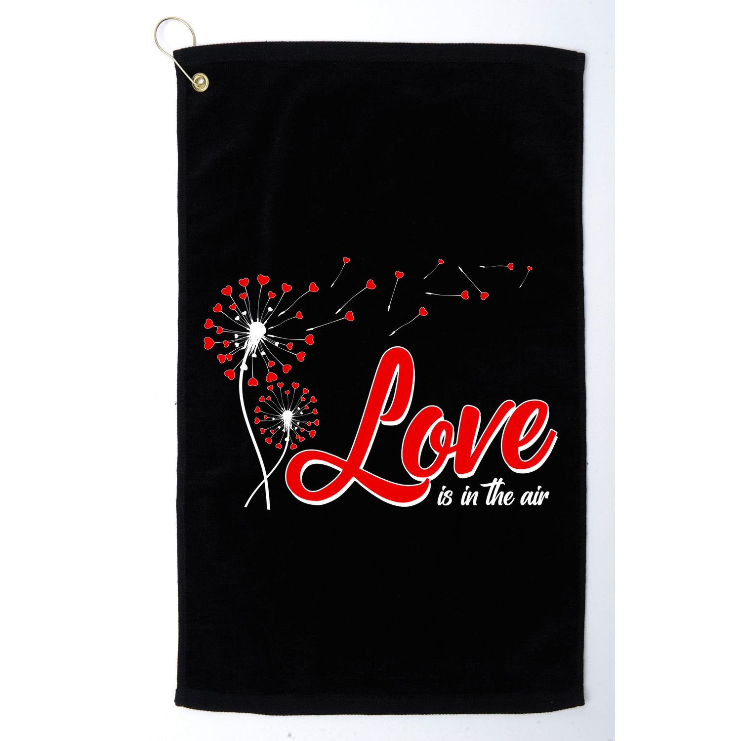 Cute Valentine Love Is In The Air Dandelions Golf Towel