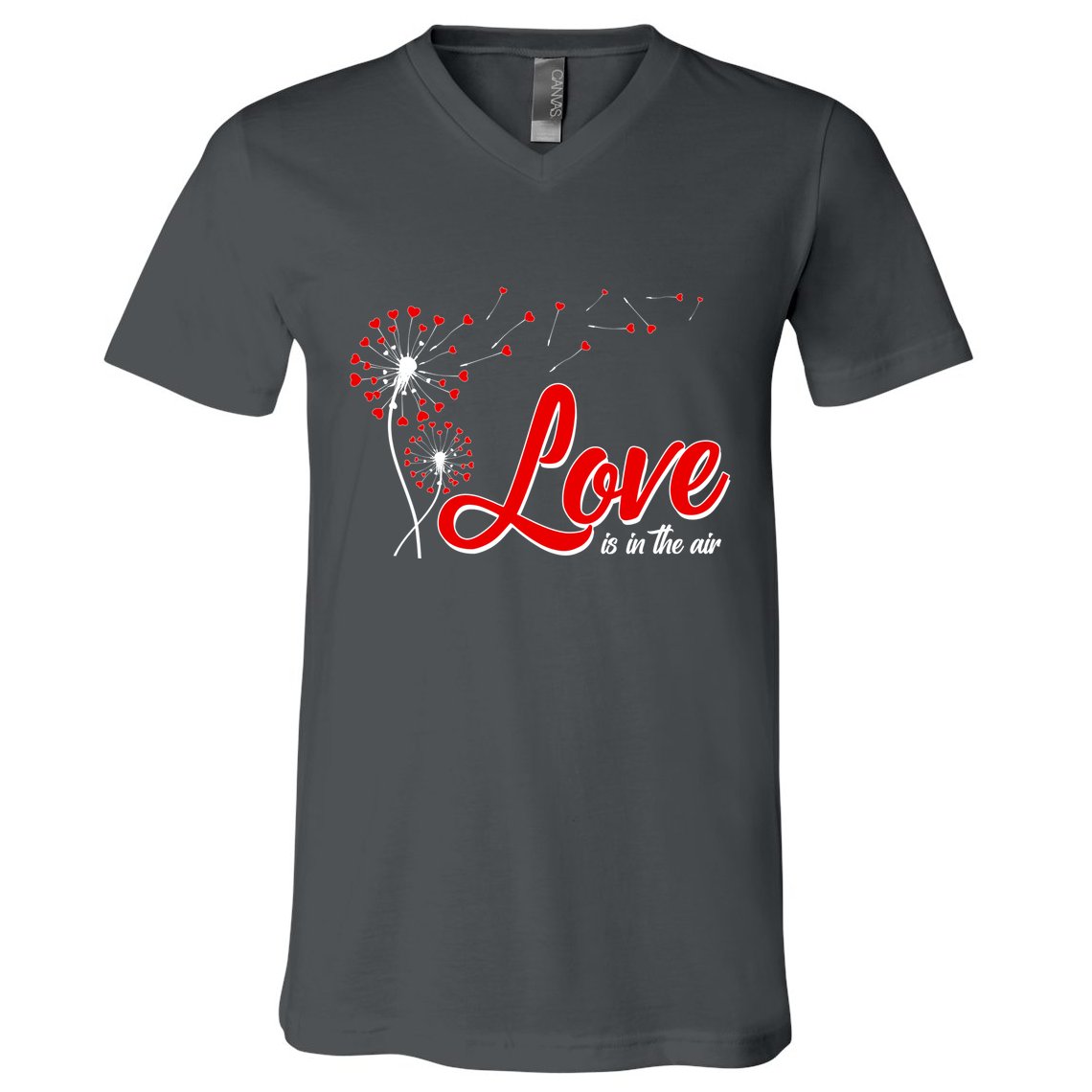 Cute Valentine Love Is In The Air Dandelions V-Neck T-Shirt