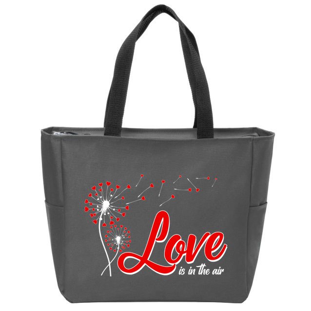 Cute Valentine Love Is In The Air Dandelions Zip Tote Bag