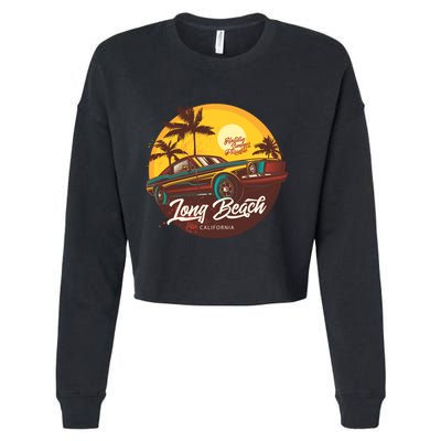 California Vibe Long Beach California Cropped Pullover Crew