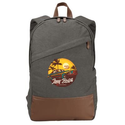 California Vibe Long Beach California Cotton Canvas Backpack