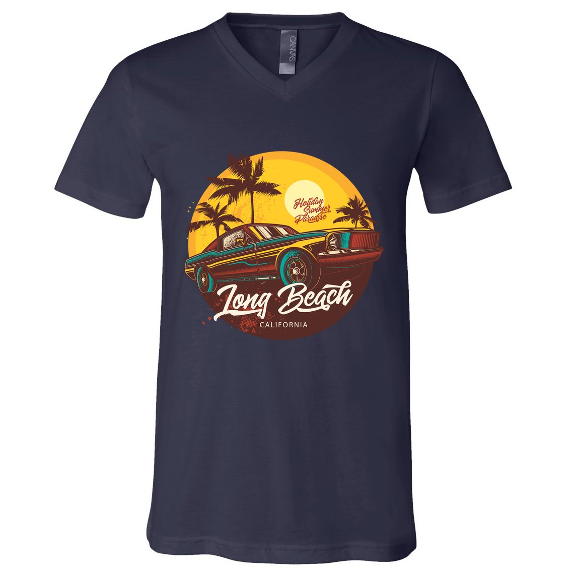California Vibe Long Beach California V-Neck T-Shirt