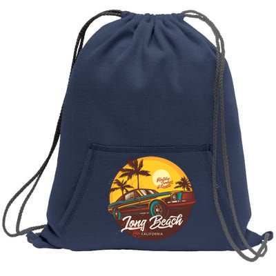 California Vibe Long Beach California Sweatshirt Cinch Pack Bag