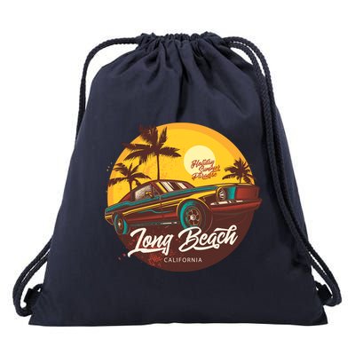 California Vibe Long Beach California Drawstring Bag