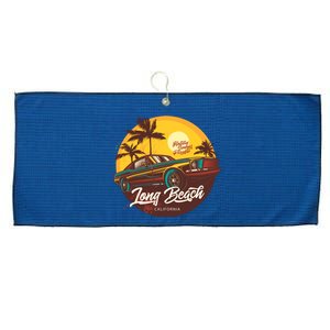 California Vibe Long Beach California Large Microfiber Waffle Golf Towel