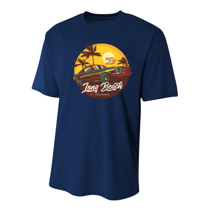 California Vibe Long Beach California Youth Performance Sprint T-Shirt