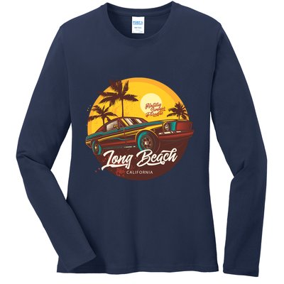 California Vibe Long Beach California Ladies Long Sleeve Shirt