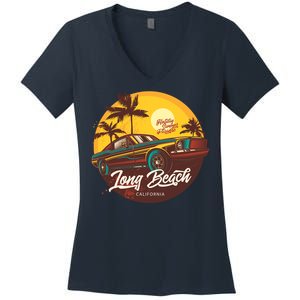 California Vibe Long Beach California Women's V-Neck T-Shirt