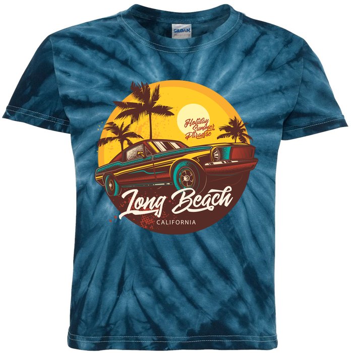 California Vibe Long Beach California Kids Tie-Dye T-Shirt