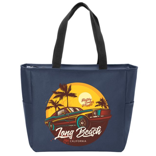 California Vibe Long Beach California Zip Tote Bag