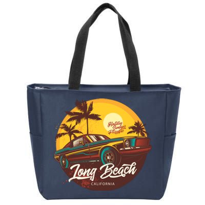 California Vibe Long Beach California Zip Tote Bag