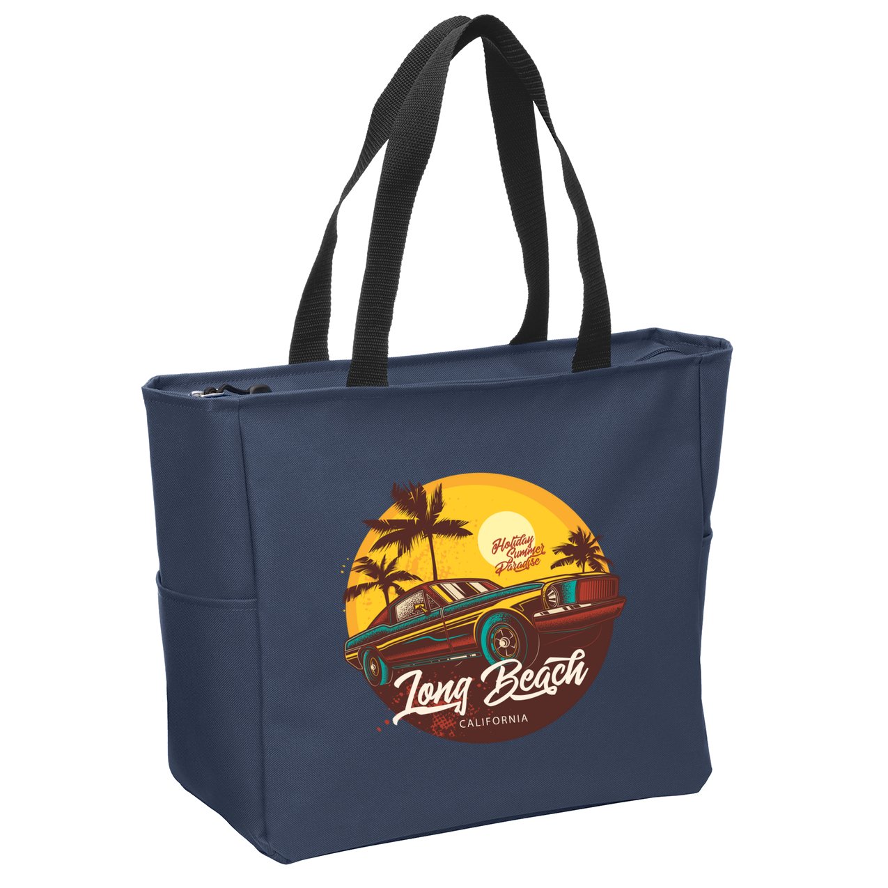 California Vibe Long Beach California Zip Tote Bag
