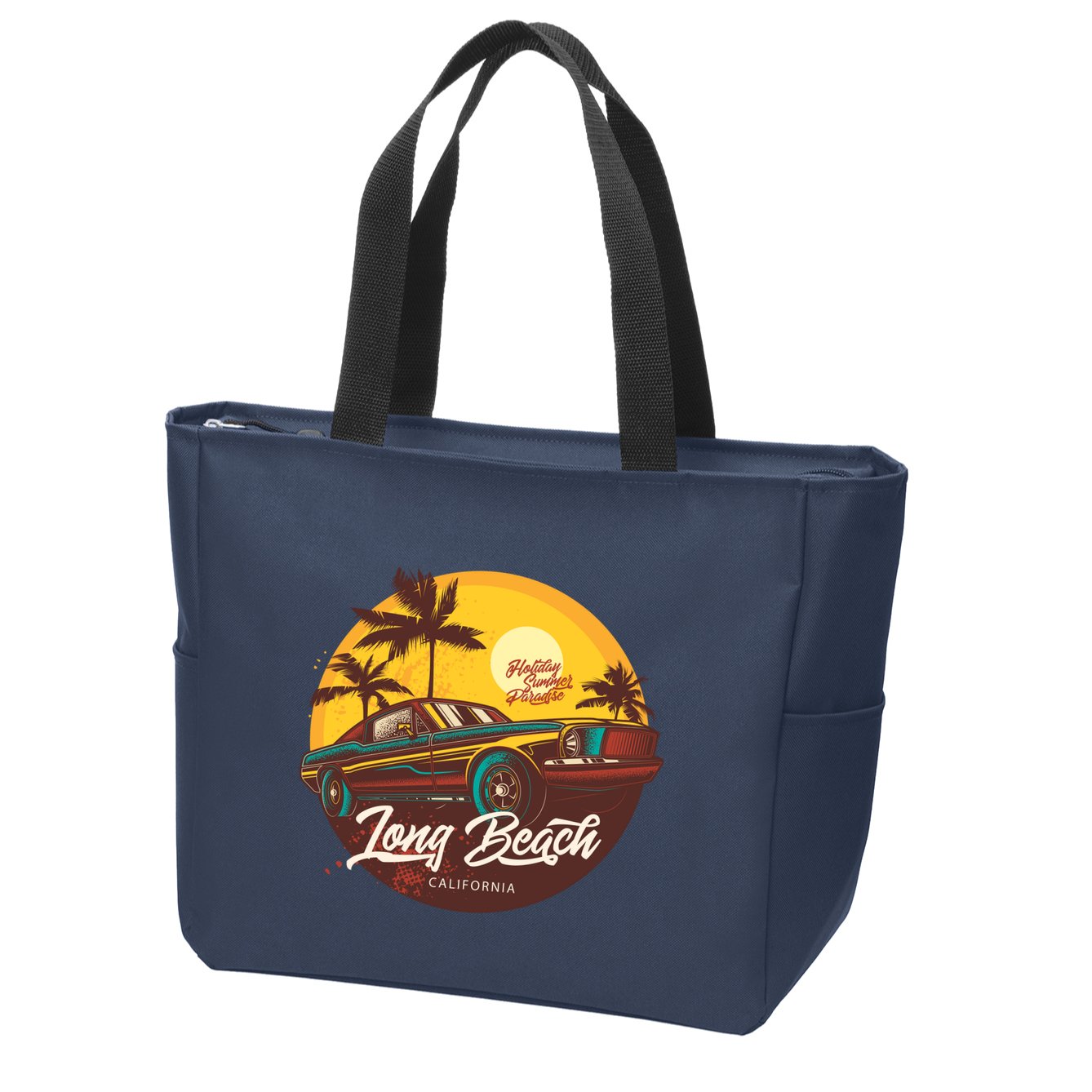 California Vibe Long Beach California Zip Tote Bag