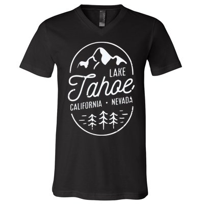 Cool Vintage Lake Tahoe California Nevada Souvenir V-Neck T-Shirt