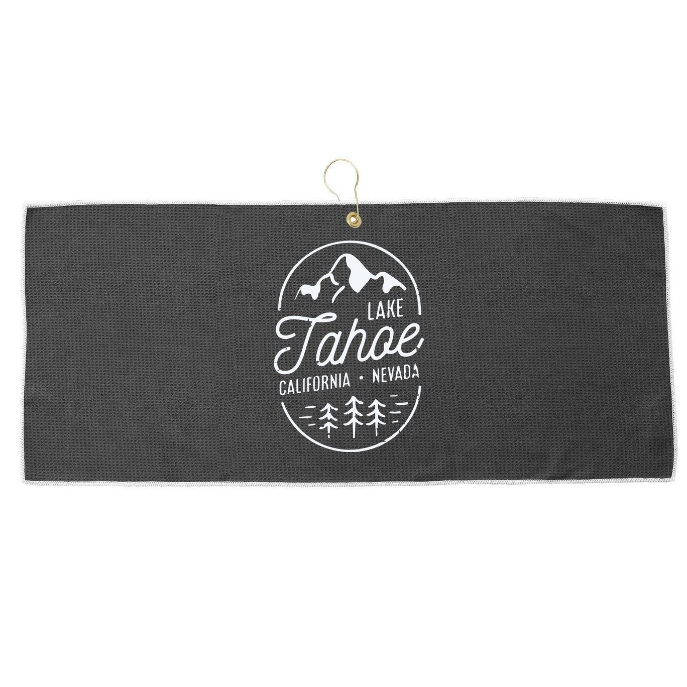 Cool Vintage Lake Tahoe California Nevada Souvenir Large Microfiber Waffle Golf Towel