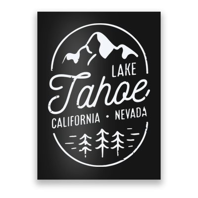 Cool Vintage Lake Tahoe California Nevada Souvenir Poster
