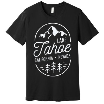 Cool Vintage Lake Tahoe California Nevada Souvenir Premium T-Shirt