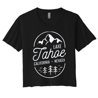 Cool Vintage Lake Tahoe California Nevada Souvenir Crop Top