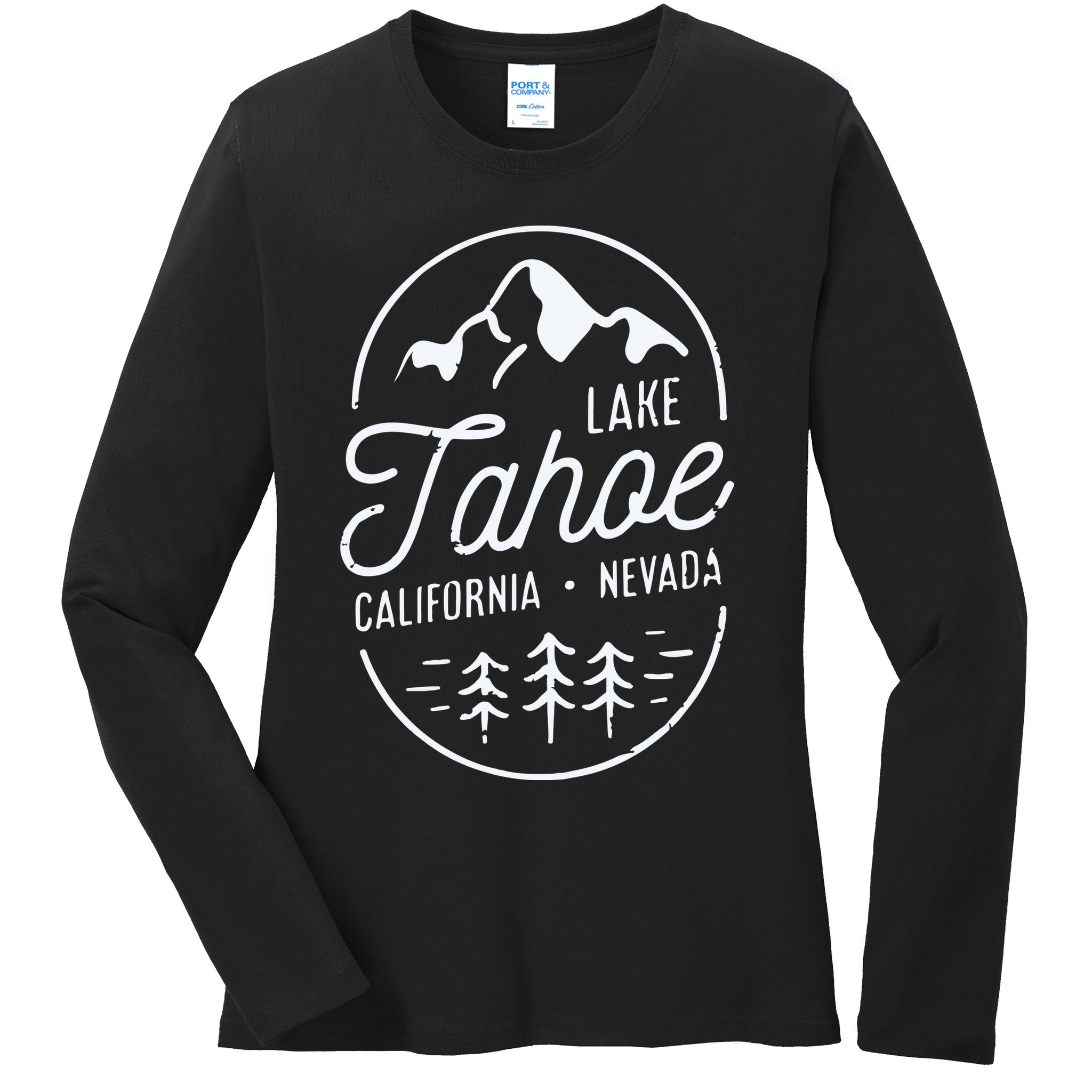Cool Vintage Lake Tahoe California Nevada Souvenir Ladies Long Sleeve Shirt