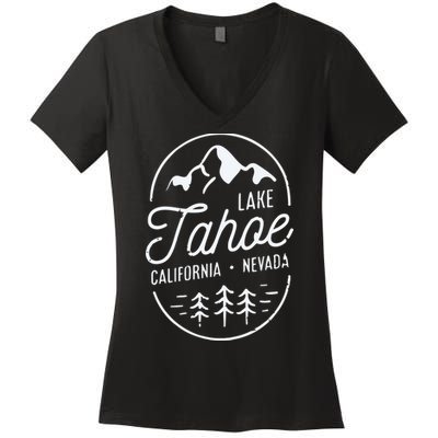 Cool Vintage Lake Tahoe California Nevada Souvenir Women's V-Neck T-Shirt