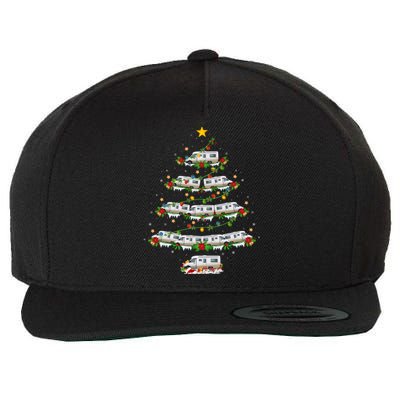 Camper Van Lover Matching Santa Camper Van Christmas Tree Gift Wool Snapback Cap