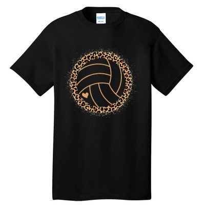 Cute Volleyball Leopard Print Volleyball Lover Tall T-Shirt