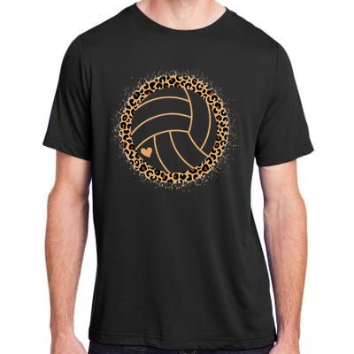 Cute Volleyball Leopard Print Volleyball Lover Adult ChromaSoft Performance T-Shirt