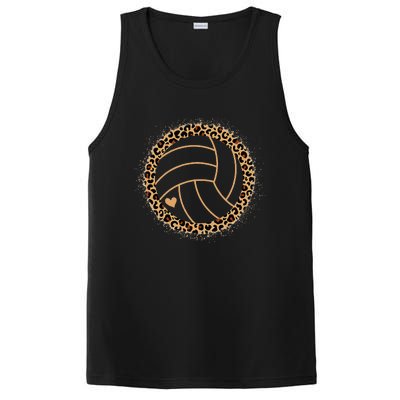 Cute Volleyball Leopard Print Volleyball Lover PosiCharge Competitor Tank