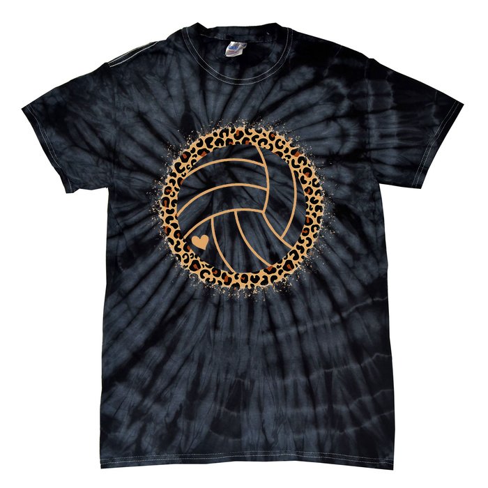 Cute Volleyball Leopard Print Volleyball Lover Tie-Dye T-Shirt