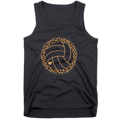 Cute Volleyball Leopard Print Volleyball Lover Tank Top