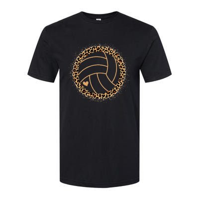 Cute Volleyball Leopard Print Volleyball Lover Softstyle CVC T-Shirt