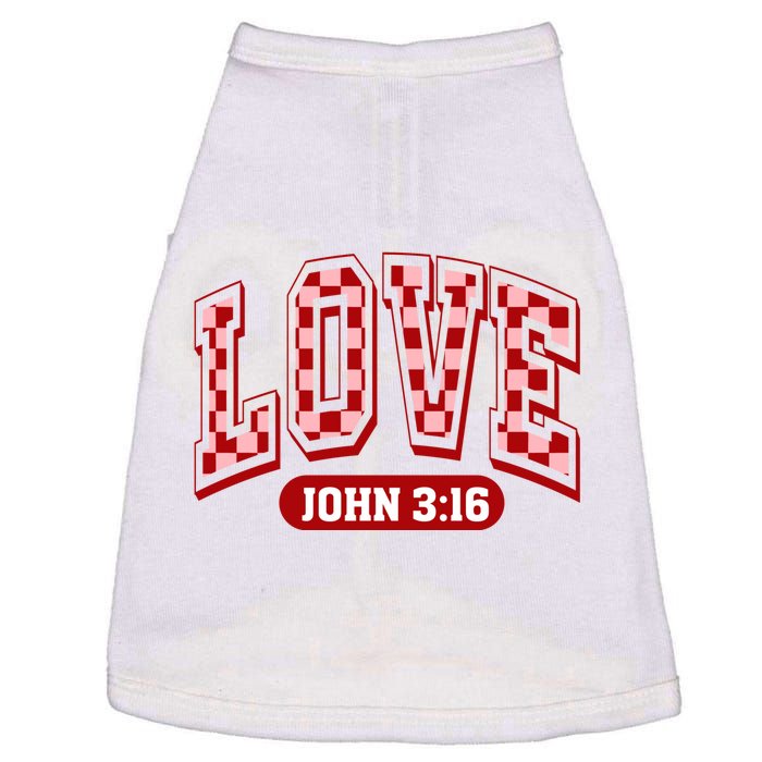 Christian Valentines Loved John 3 16 Checkered Doggie Tank