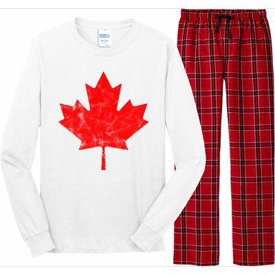 Canada Vintage Leaf Long Sleeve Pajama Set