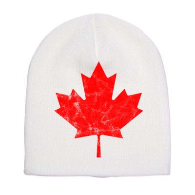 Canada Vintage Leaf Short Acrylic Beanie