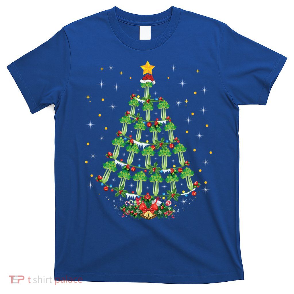 Celery Vegetable Lover Xmas Santa Hat Celery Christmas Tree Gift T-Shirt