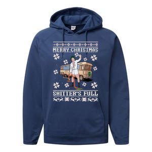 Christmas Vacation Merry Christmas Shitters Full Christmas Ugly Performance Fleece Hoodie