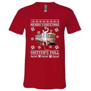 Christmas Vacation Merry Christmas Shitters Full Christmas Ugly V-Neck T-Shirt