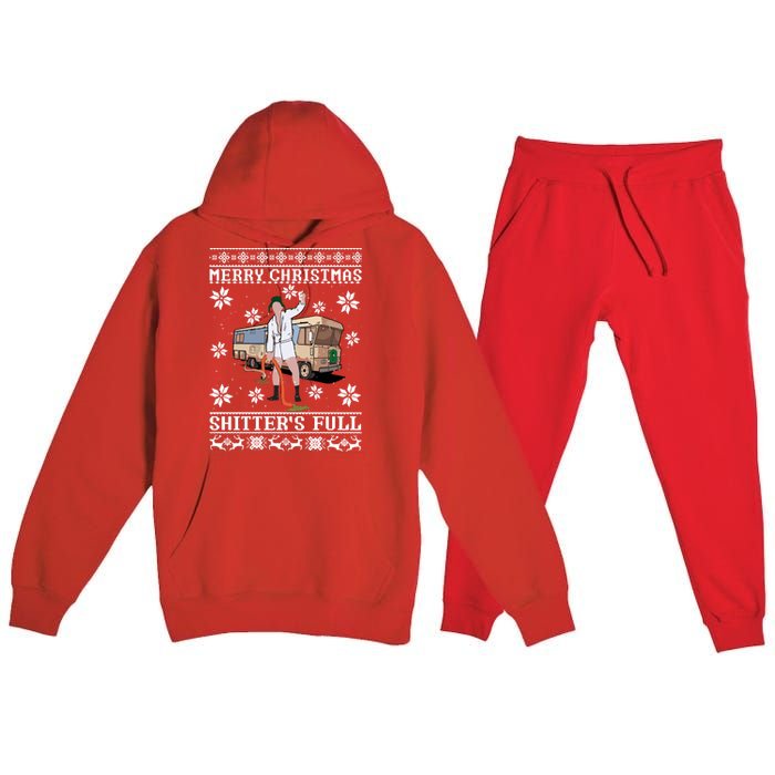 Christmas Vacation Merry Christmas Shitters Full Christmas Ugly Premium Hooded Sweatsuit Set