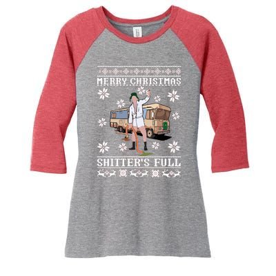 Christmas Vacation Merry Christmas Shitters Full Christmas Ugly Women's Tri-Blend 3/4-Sleeve Raglan Shirt