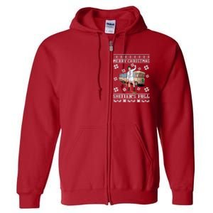 Christmas Vacation Merry Christmas Shitters Full Christmas Ugly Full Zip Hoodie